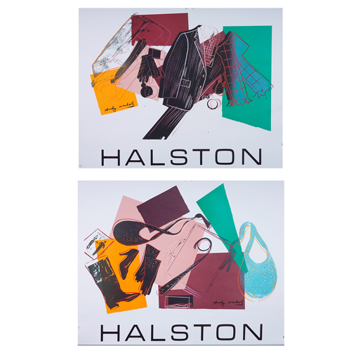 Appraisal: ANDY WARHOL Two posters for Halston unframed x