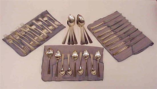 Appraisal: Community Plate silverplate partial flatware service with Chevron motif including