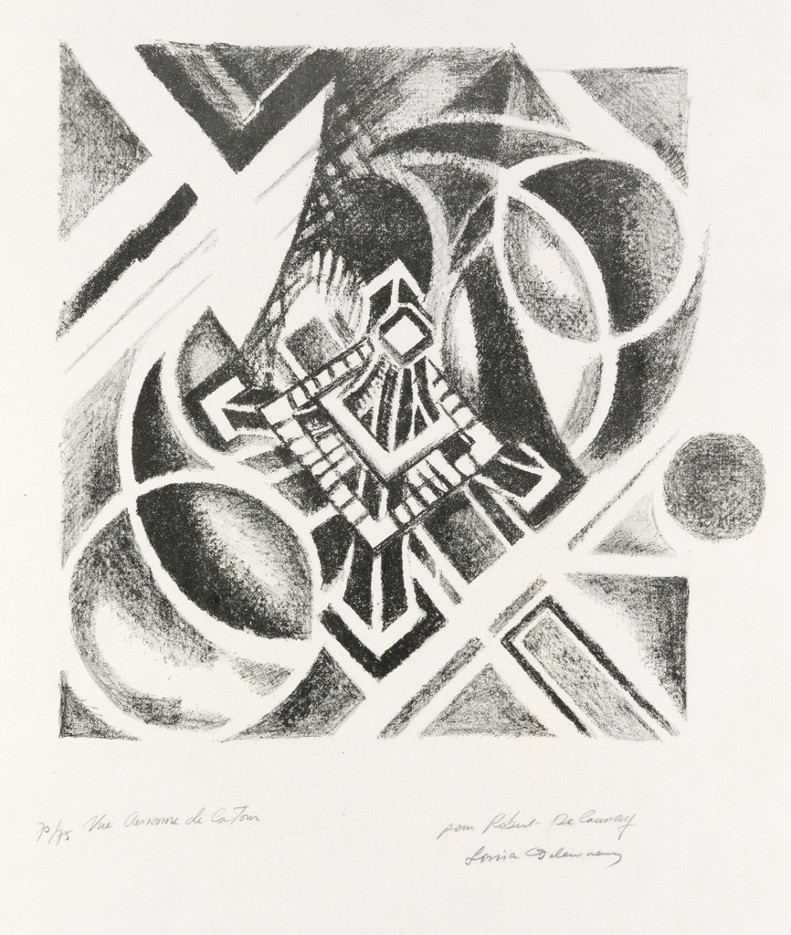 Appraisal: ROBERT DELAUNAY after Vue A rienne de la Tour Photolithograph