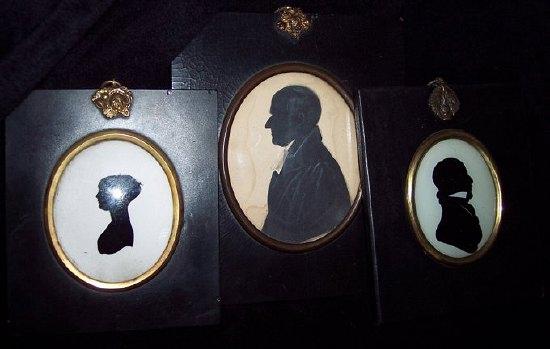 Appraisal: th CenturyA Gentlemanhalf length portrait silhouetteoval cm x cm x