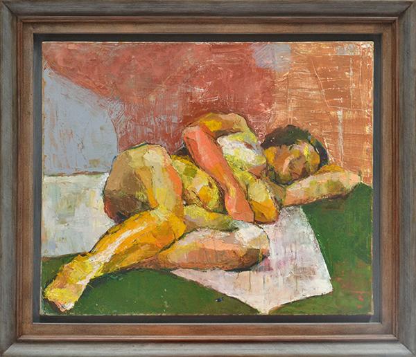 Appraisal: ARTIST UNKNOWN BORN TH CENTURY Lying Nude oil on canvas