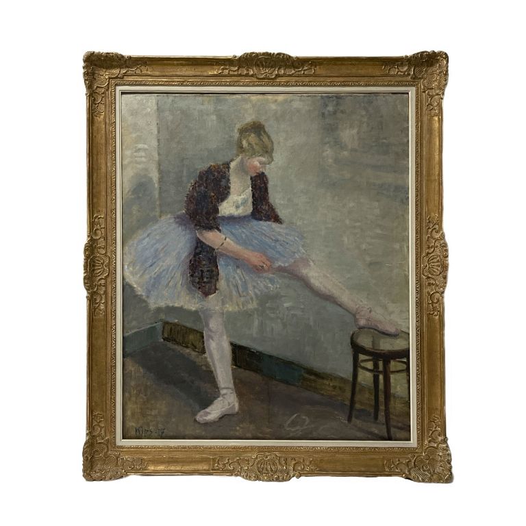 Appraisal: Erich Kips German died circa Painting of a Ballerina Golden