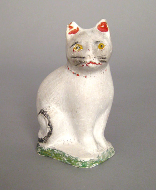 Appraisal: Chalk figure of a cat th c h