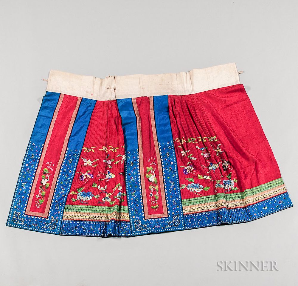 Appraisal: Han-style Pleated Apron Skirt Baizhequn Han-style Pleated Apron Skirt Baizhequn