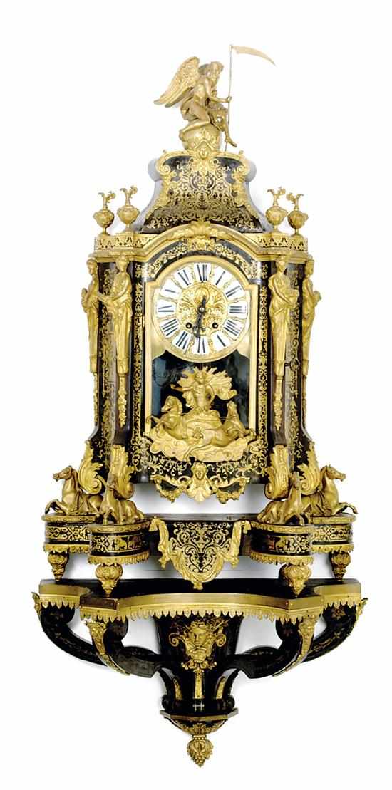 Appraisal: Exceptional French gilt-bronze-mounted Boulle bracket clock Vincenti Cie Paris circa