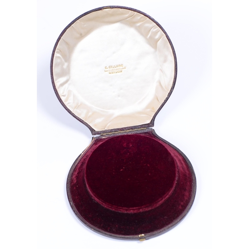 Appraisal: Carlo Giuliano A Victorian round maroon morocco covered necklace box