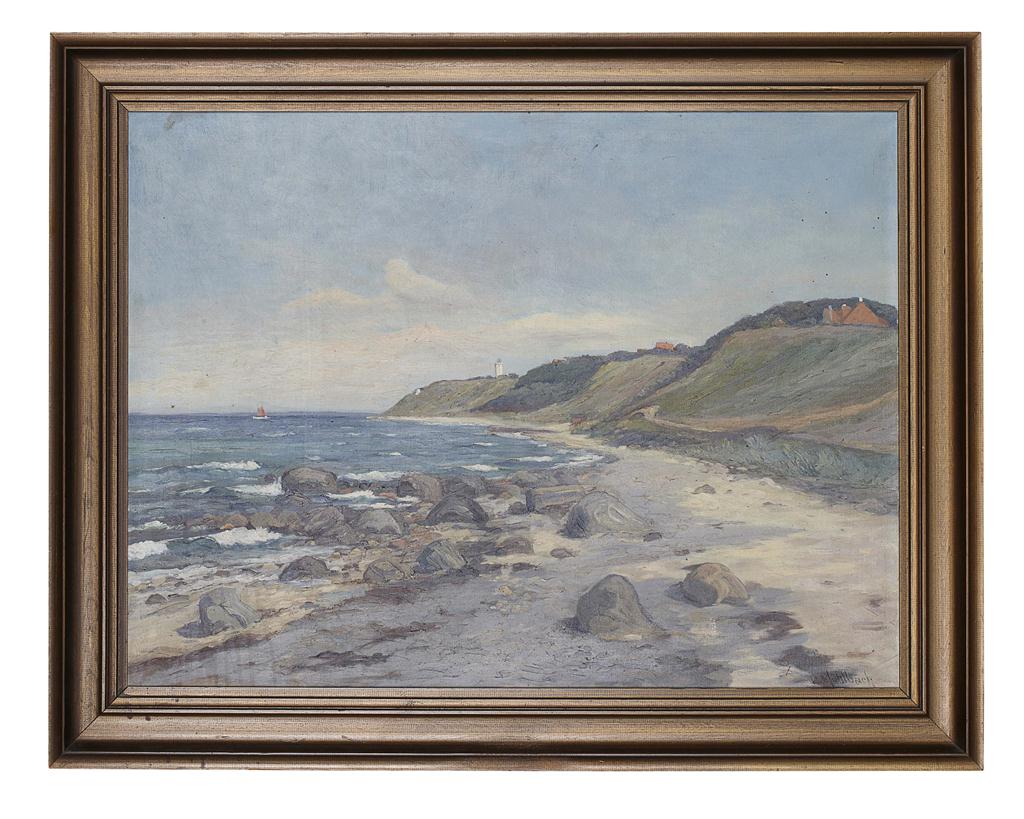 Appraisal: MUHLBACH COASTAL LANDSCAPE Signed Oil on canvas Estimate - Provenance