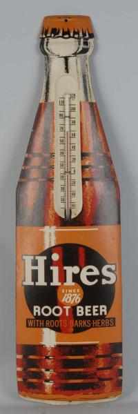 Appraisal: Tin Hires Root Beer Die-Cut Bottle Thermometer Description Some light