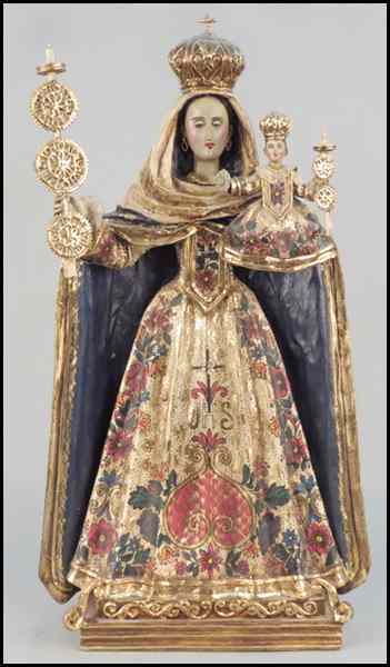 Appraisal: MEXICAN POLYCHROME DECORATED STANDING FIGURE OF OUR LADY OF CANDELARIA