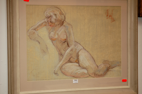 Appraisal: AUSTRALIAN SCHOOL FIGURE STUDY PASTEL