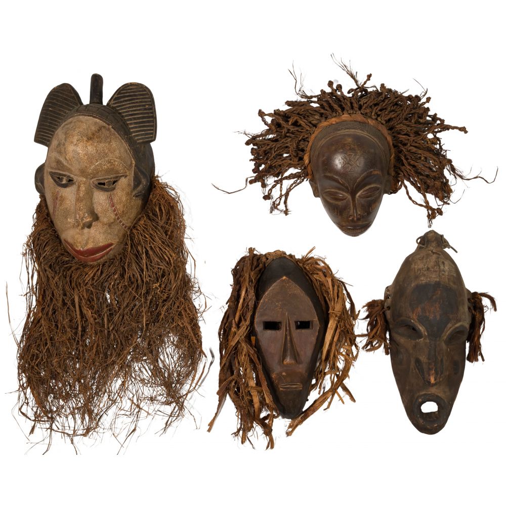 Appraisal: MULTI-CULTURAL TRIBAL MASK ASSORTMENT items including a mask from Africa