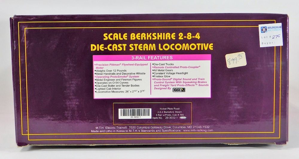 Appraisal: MTH Nickel Plate Road - - Berkshire Steam Train United