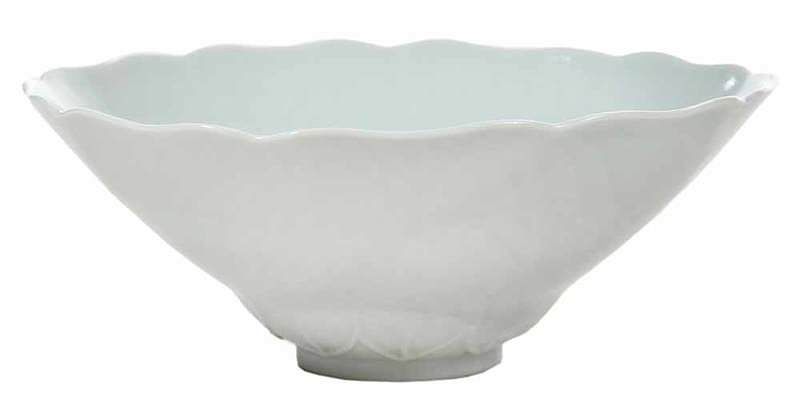 Appraisal: Chinese Lotus Form Bowl Chinese pale celadon bowl - in