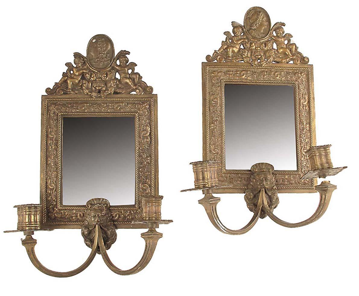 Appraisal: A pair of late th century gilt bronze girandoles