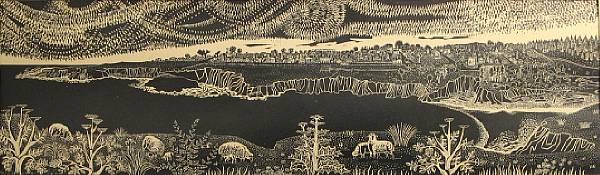 Appraisal: Emmy Lou Packard American - Mendocino Woodcut printed on laid