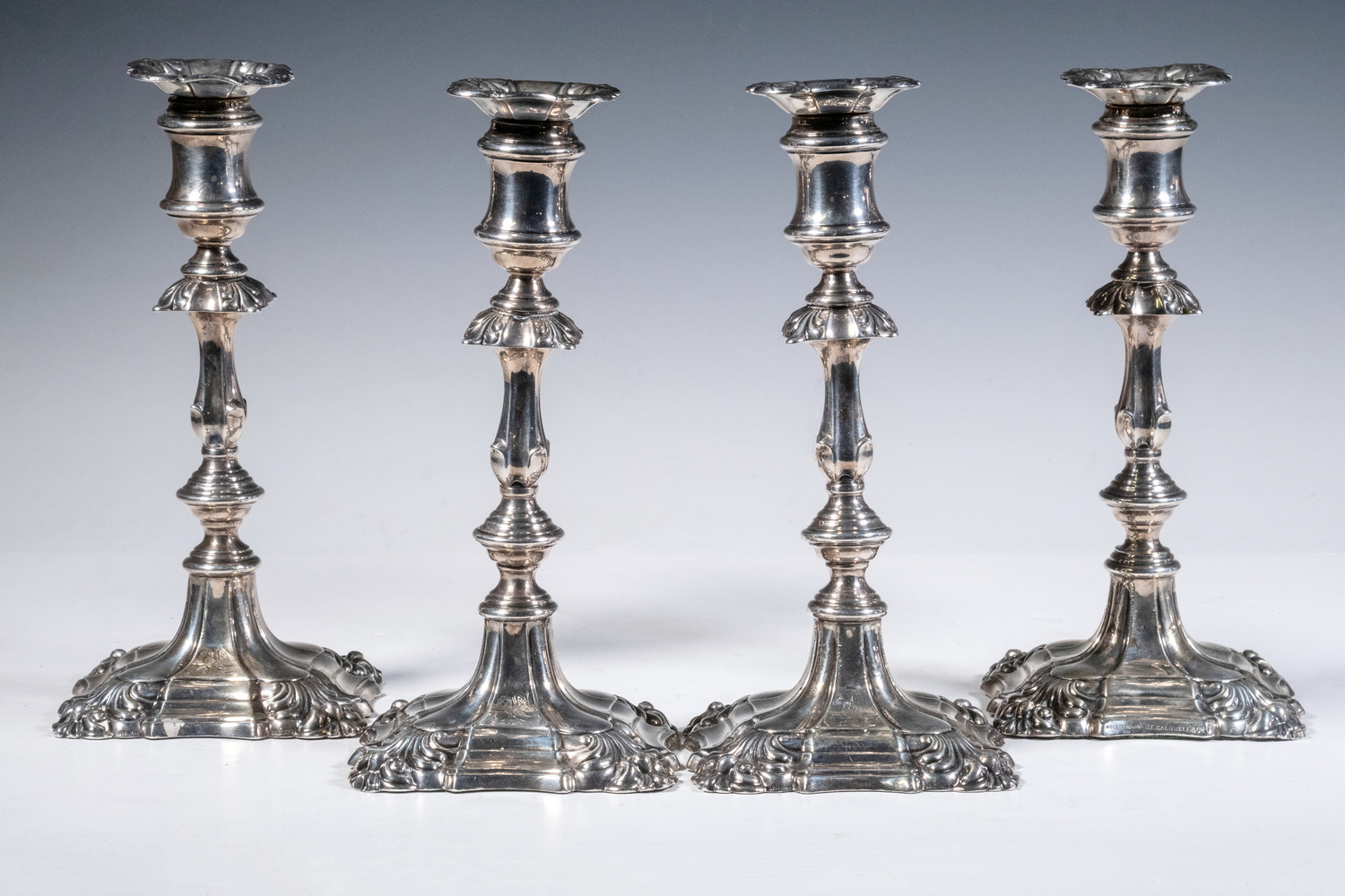 Appraisal: ENGLISH STERLING CANDLESTICKS RETAILED BY J E CALDWELL Set of