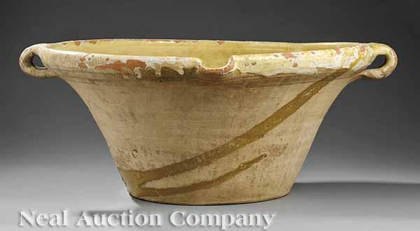 Appraisal: A French Provincial Terracotta Dough Bowl th c with old