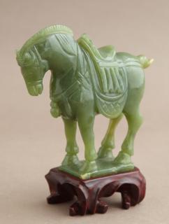 Appraisal: Chinese Antique Carved Jade Horse on an integral base with