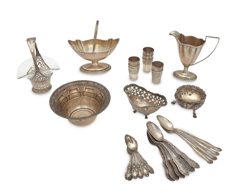 Appraisal: A group of various sterling silver table items Late th