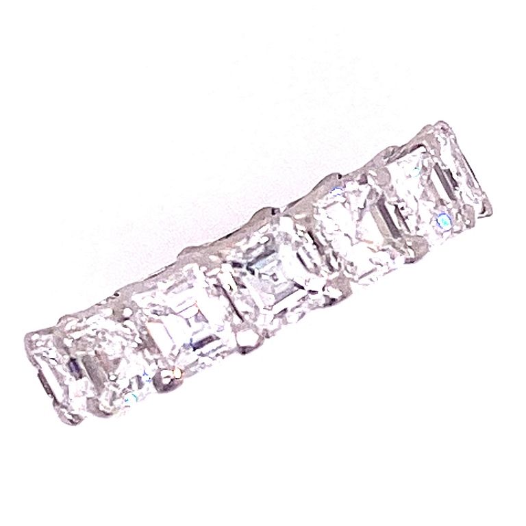 Appraisal: Carat Diamond Platinum Eternity Band Asscher Cut Stunning diamond platinum