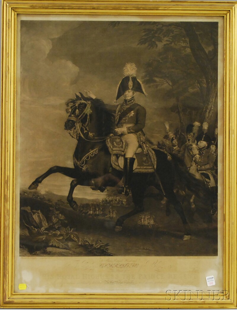 Appraisal: Framed J Singleton Copley Steel Engraving His Royal Highness the