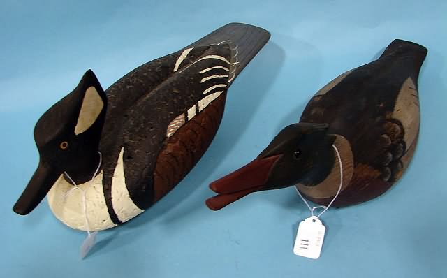 Appraisal: Merganser decoys - hooded cork by B Fleming Red Breasted