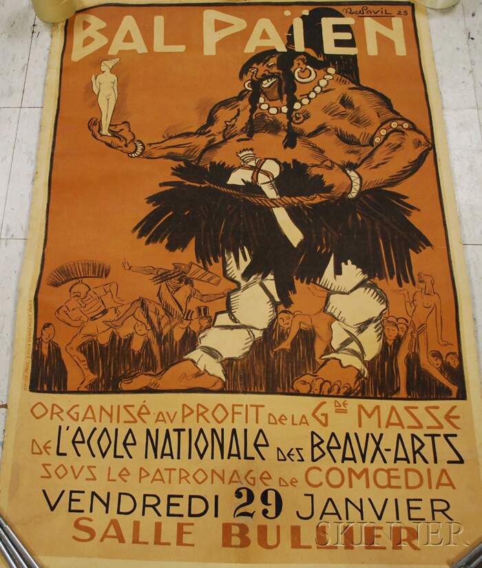 Appraisal: Bal Paien L'Ecole Nationale des Beaux-Arts Lithograph Poster Pavil Paris