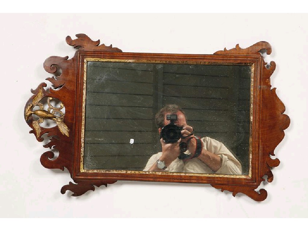 Appraisal: A GEORGE III WALL MIRROR with a rectangular plate within