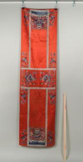 Appraisal: Chinese Dragon Embroidered Table Runner Chinese dragon embroidered table runner