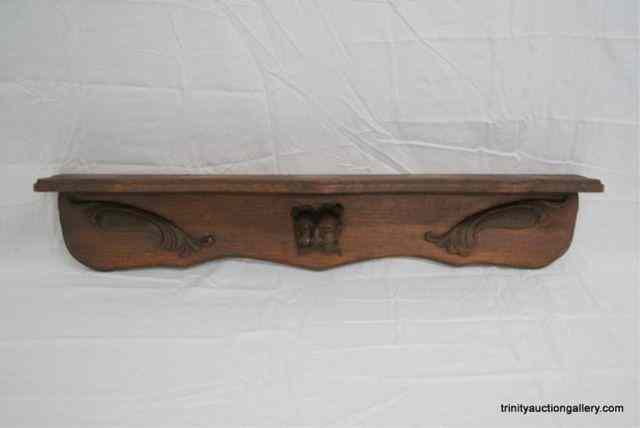 Appraisal: Vintage Oak Wall Mount Fireplace Shelf - MantleThis is for