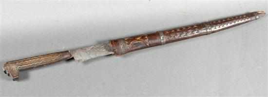 Appraisal: African dagger late th century single-edged blade with slight curve