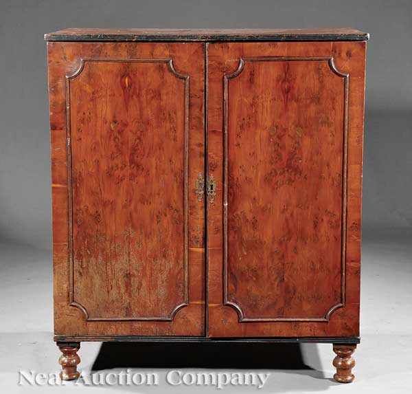 Appraisal: A William IV Mahogany Collector's Cabinet mid- th c crossbanded