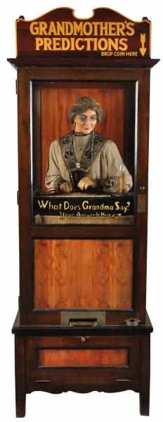 Appraisal: Grandmother's Predictions Coin-Op Machine Circa Gent Manufacturing Displays well Working