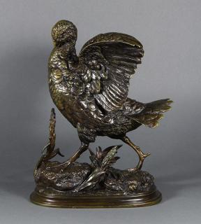 Appraisal: Sculpture Paul Paul-Edouard Delabrierre French - Vogel bronze sculpture signed