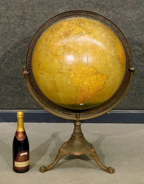 Appraisal: C Weber Costello Library Terrestrial Globe United States Circa Globe