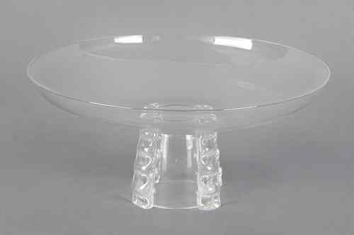 Appraisal: Large Steuben crystal centerpiece bowl signed on underside h dia