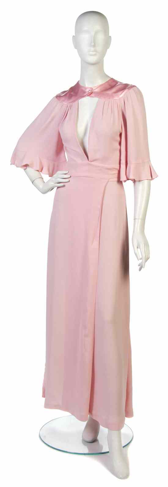 Appraisal: An Ossie Clark Pink Silk Dress with satin detail Labeled