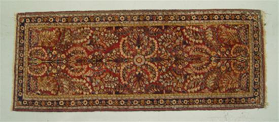 Appraisal: Semi-Antique Sarouk Oriental Rug Circa Red ground with lamps and