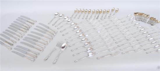 Appraisal: GORHAM STERLING FLATWARE SERVICE butter pats luncheon knives boullions dinner