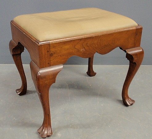 Appraisal: - Queen Anne walnut Centennial style footstool h x w