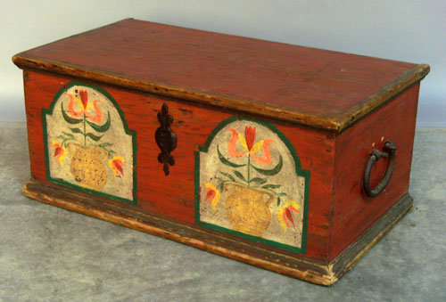 Appraisal: Miniature painted pine dower chest h w