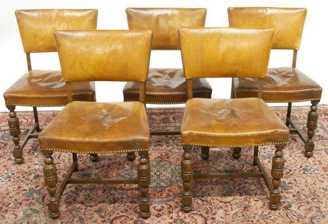 Appraisal: lot of Continental oak side chairs early th c brown