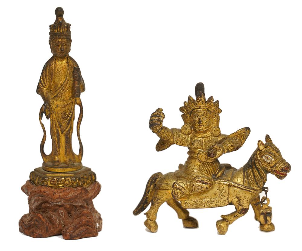 Appraisal: CHINESE MINIATURE BRONZES MINIATURE FIGURES miniature bronze Chinese figurines one