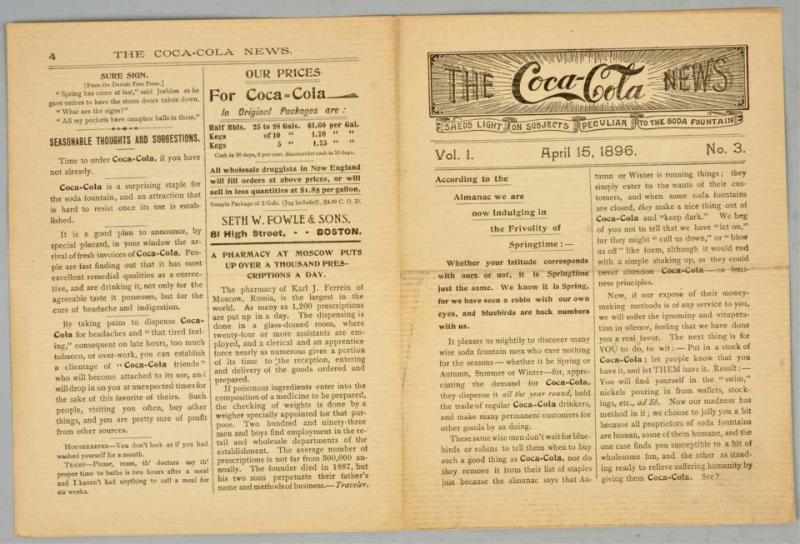 Appraisal: April Coca-Cola News Vol No These are not often found