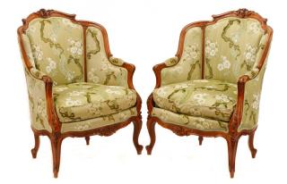 Appraisal: Pair Louis VX Style Fauteuil Armchairs Continental likely French early