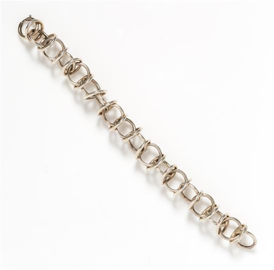 Appraisal: Sale Lot A Sterling Silver Woven Ring Link Bracelet Paloma