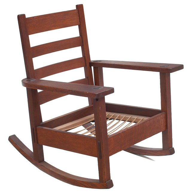 Appraisal: Stickley Brothers rocker early form with four horizontal slats to