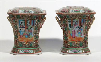 Appraisal: Pair of Chinese export porcelain Rose Medallion vases mid-late th