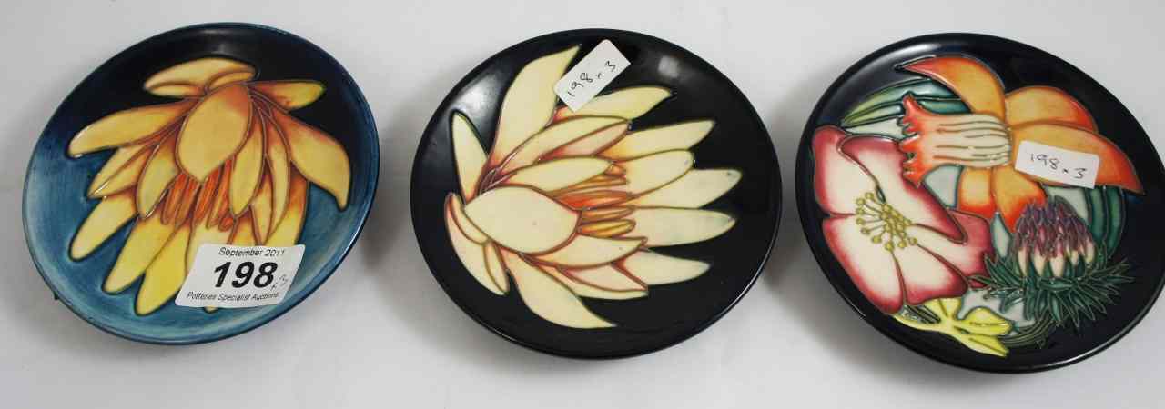 Appraisal: Moorcroft Floral Coasters from the Collectors Club dated and one