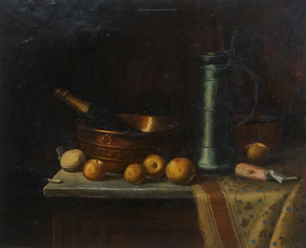 Appraisal: TH- TH CENTURY SCHOOL STILL LIFE OF FRUIT AND TANKARD